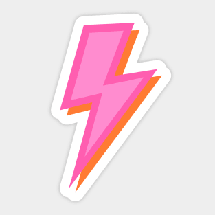 Pink and Orange Lightning Bolts Sticker